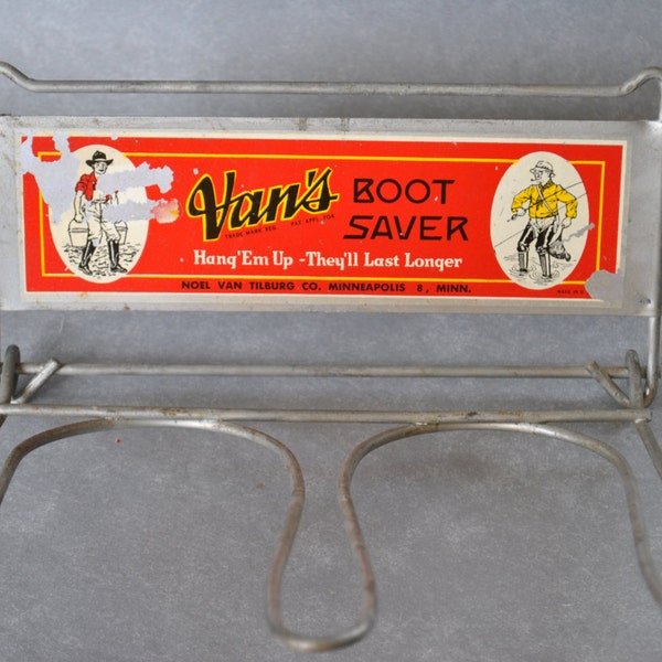 Vintage 1960's Vans Boot Saver - Metal Wall Mount Boot Storage Rack