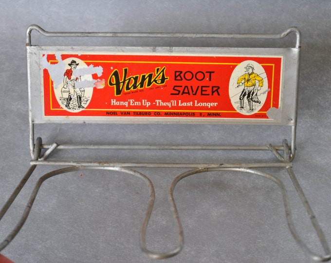 Vintage 1960's Vans Boot Saver Metal Wall Mount Boot Etsy