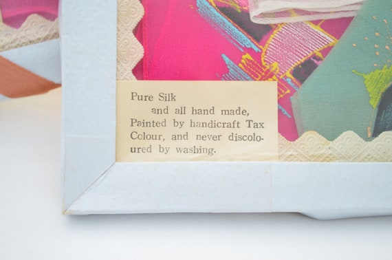 Vintage Pure Silk Hand Made Hand Painted Pocket S… - image 2