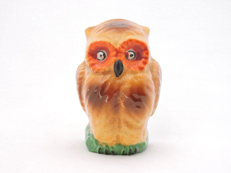 Antique 1940 S Ceramic Owl Bird Cage Feeder Waterer Etsy