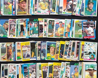 Oakland Athletics - Lot of 100 Assorted Vintage Baseball Cards