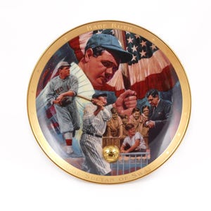 Vintage 1995 Babe Ruth Royal Doulton Collector Plate - The Legendary Babe Ruth - Franklin Mint Hierloom Collection