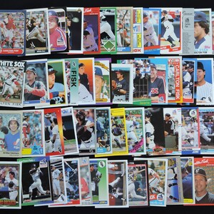 Lot of 50 Carlton Fisk Vintage 1980&#39;s & 1990&#39;s Baseball Cards - No Duplicates, 50 Different Fisk Cards - Chicago White Sox