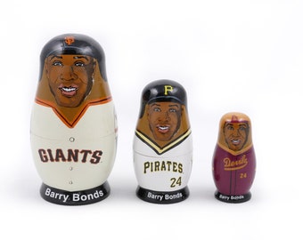 Barry Bonds 2003 Babooshkah Doll Set - Career Teams Nesting Doll - New in Box - Stadium Giveaway