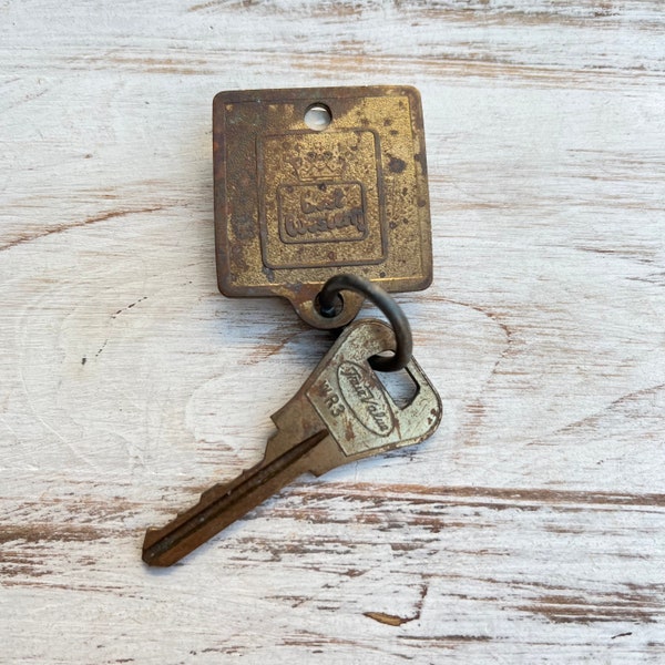 Vintage Best Western Brass Hotel Key - Hotel Room Key with Fob - Room 303