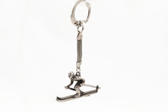 Metal Antique Silver Color Keychains Keyrings BD8P3 Crocodile Key Chain Ring