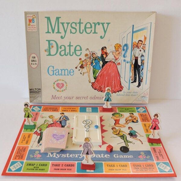 Vintage 1965 Mystery Date Game - 100% Complete - Original Milton Bradley Board Game