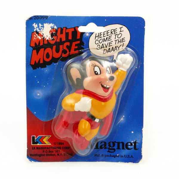 Vintage 1994 Mighty Mouse Refrigerator Magnet - Sealed in Package - LK Manufacturing