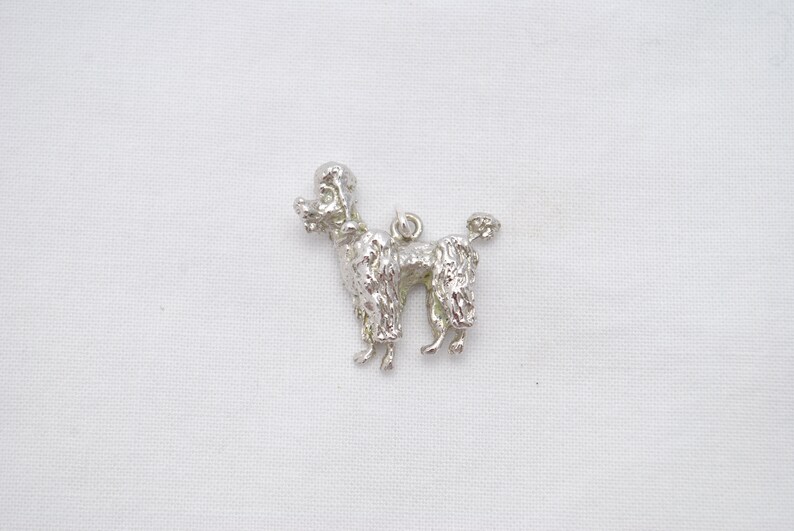 Charm Pendentif Argent Sterling Vintage - Petit Caniche 3,1 G - Parfait Pour Bracelet Ou Collier