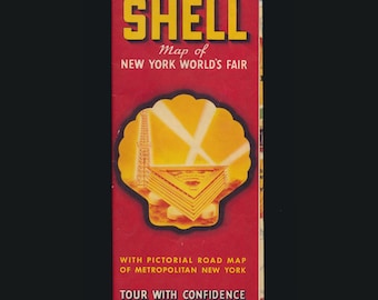 Vintage 1939 Shell Oil Map of New York World's Fair