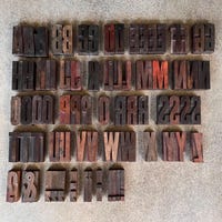 Large 5,5 Cm/ 2,17 Inch, Letterpress Blocks, Wood. Vintage, Great ...