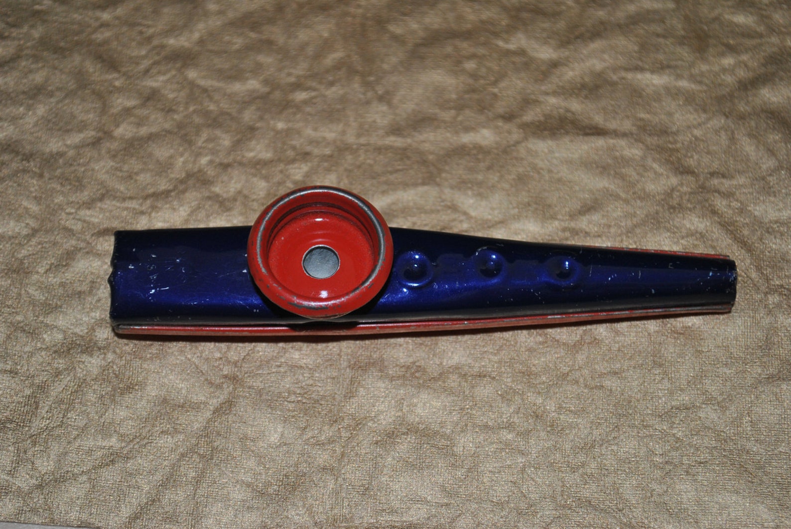 Vintage Red & Blue Metal Kazoo Etsy