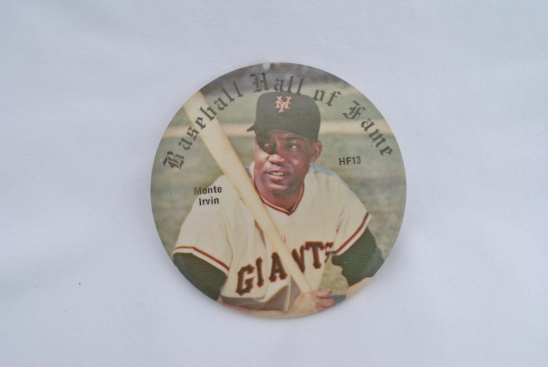 Large 3 Photo Badge Major League Baseball Souvenir Pin Vintage 1978 Monte Irvin San Francisco Giants Hall of Fame Pinback Button