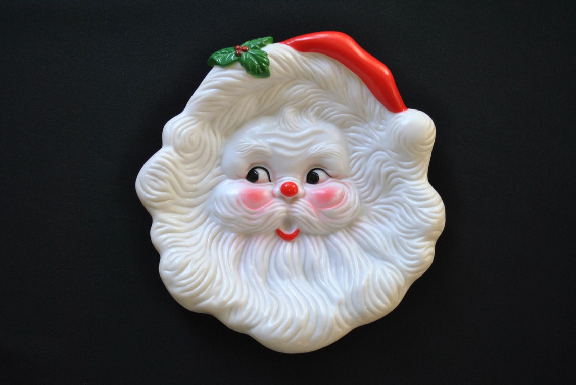 Vintage Santa Face Wall Hanging Retro Santa Claus Wall Decor Etsy