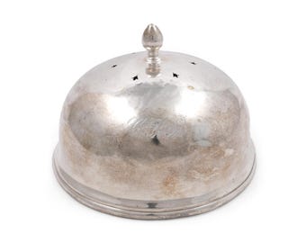 Vintage Canadian Pacific Railroad Silverplate Plate Cover - Dining Car Service 7 Inch Plate Cloche Dome