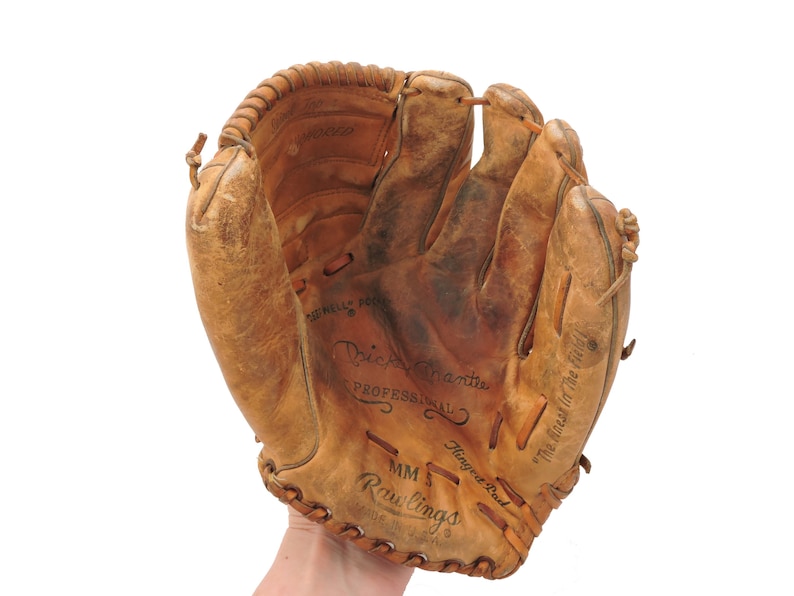 Young Adult Size Leather Glove Vintage 1950s1960s Mickey Mantle Rawlings Model MM5 Baseball Glove