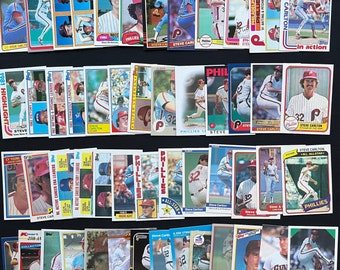 Lot of 50 Steve Carlton Vintage 1980s Baseball Cards - No Duplicates, 50 Different Carlton Cards - Philadelphia Phillies