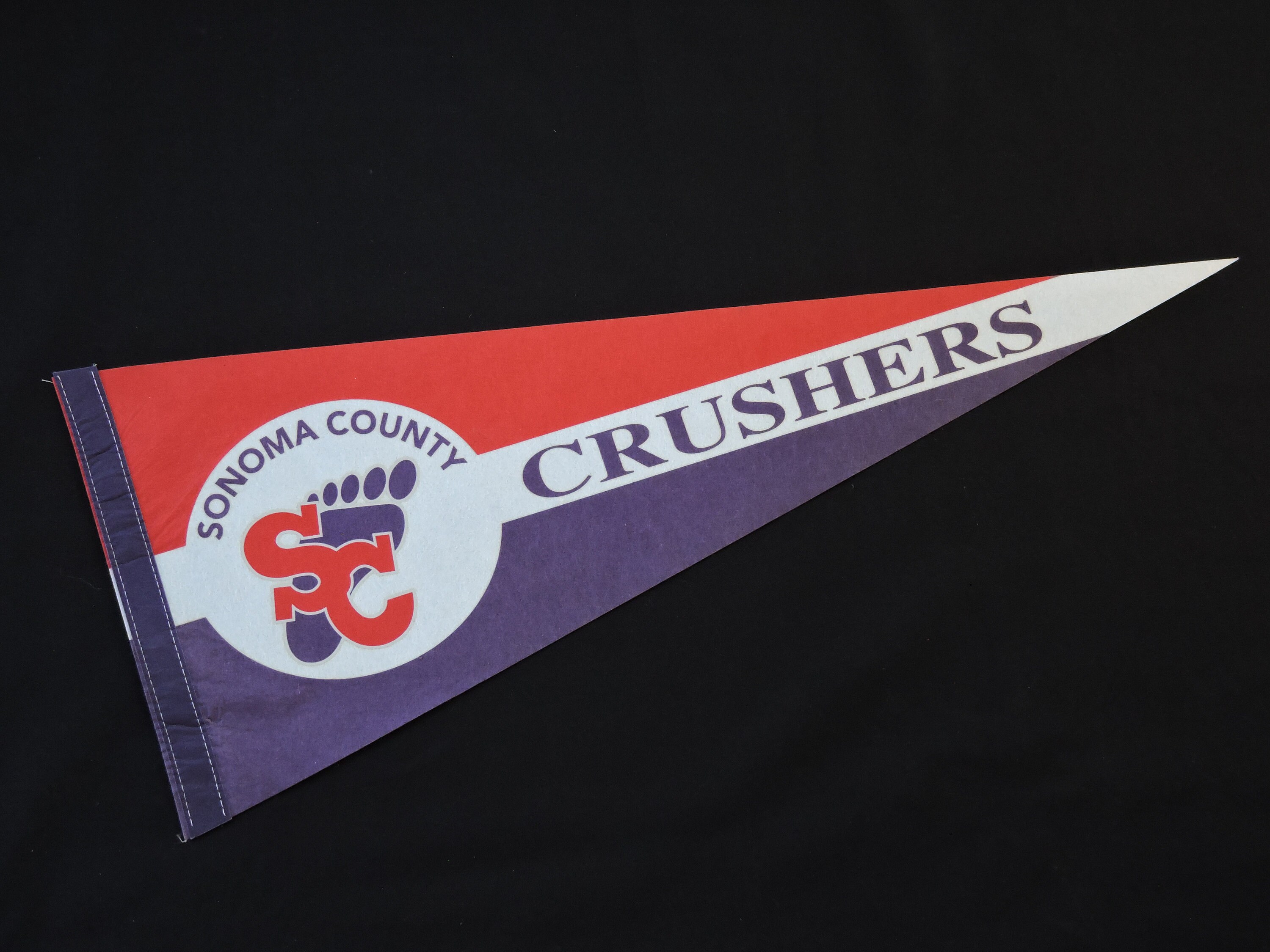 Large 29 Felt Pennant CA Rohnert Park Vintage 1990's Sonoma County Crushers Baseball Team