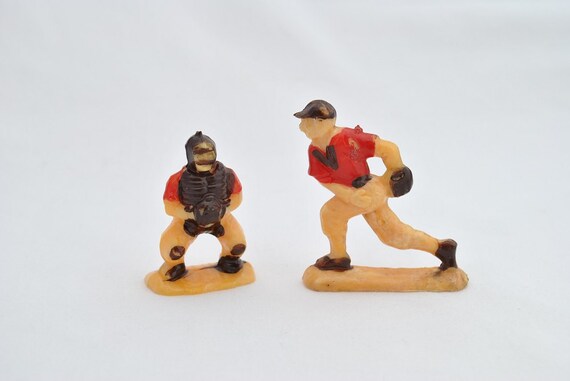 miniature toy baseball players