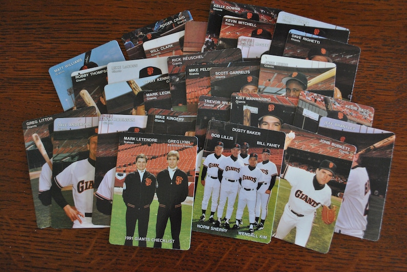Complete Team Set of 28 Cards Vintage 1991 Mother/'s Cookies San Francisco Giants Baseball Cards Souvenir Stadium Giveaway Cards