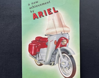 Vintage c1960s Ariel Leader Motorcycle Fold Out Sales Brochure