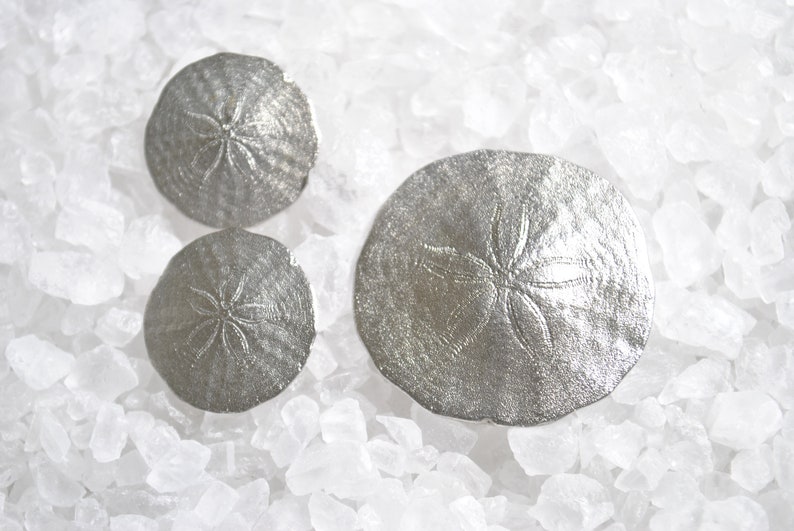 Vintage Amos Canada Pewter Sand Dollar Brooch and Earring Set Early 1990/'s Artisan Made Signed