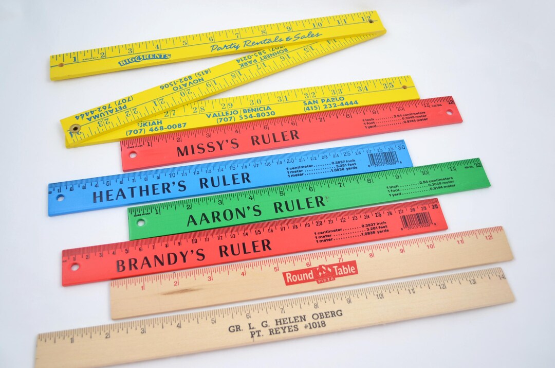 Vintage Wooden Ruler Lot - 7 Wood Rulers - Advertising - First Names ...