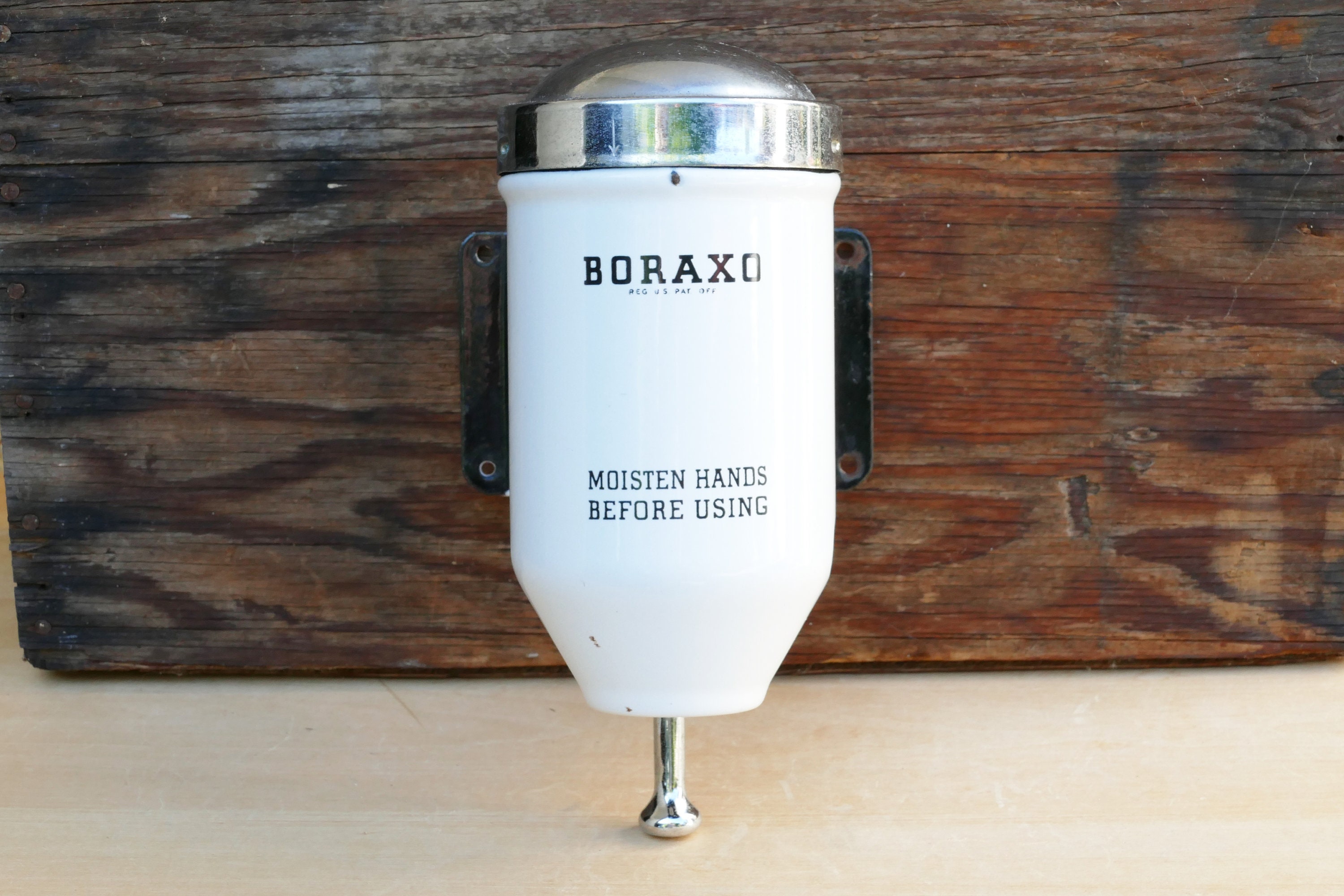 Vintage Boraxo Porcelain Powdered Hand Soap Dispenser - Gas
