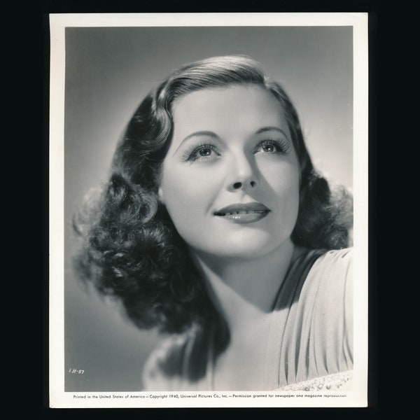 Vintage 1940's Irene Hervey 8x10 Studio Photo - Universal Pictures Publicity Photo - Ray Jones Portrait - Movie Star Actress Glamour Photo