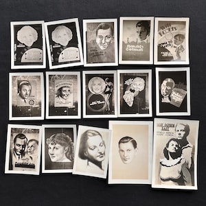 Lot of 15 Vintage 1930s Movie Poster Snapshot Photos - Poster Artist Personal Archive - South Dakota Theater