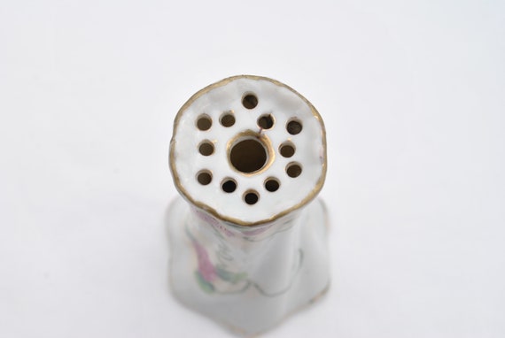 Antique 1910's Porcelain 12 Hole Hat Pin Holder -… - image 7