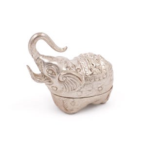 Vintage Miniature Elephant Betel Nut Box - Small Trinket Box - Cambodian Khmer Elephant