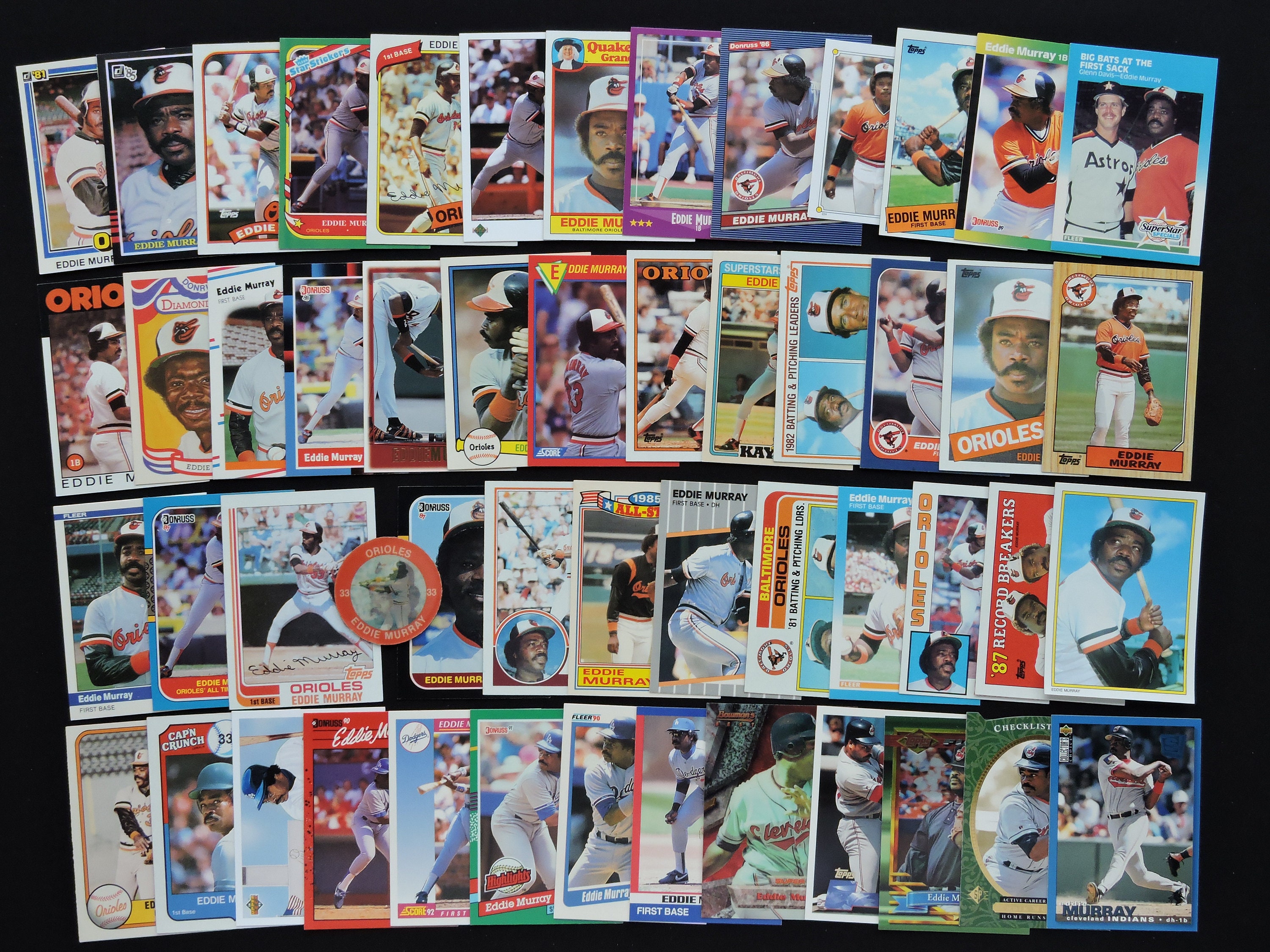 Eddie Murray Hall of Fame 16 Card Lot! NM-M! Orioles, Dodgers.