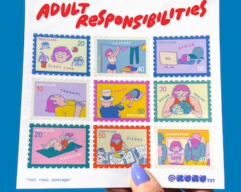 Adult Responsibilities Stamp Sticker Sheet