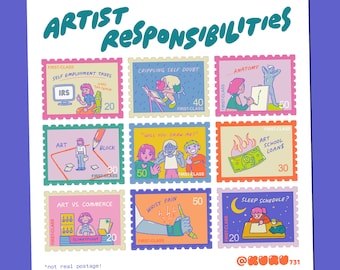 Artist Responsibilities Stamp Sticker Sheet