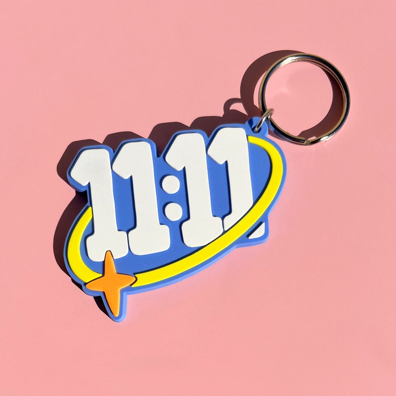 11:11 Lucky Rubber Keychain image 1