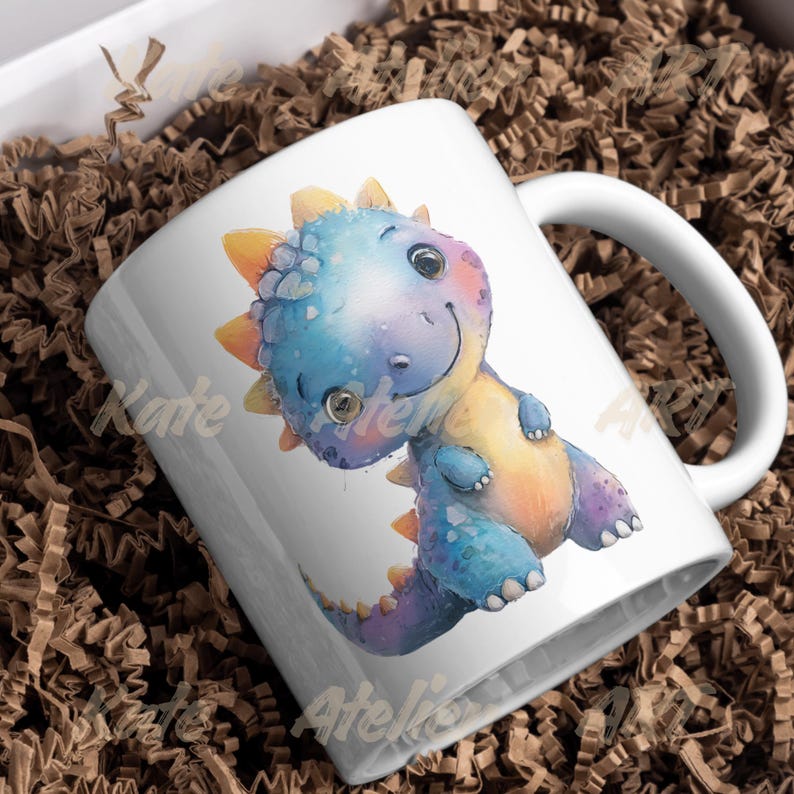 Watercolor Baby Dinosaur Clipart PNG Set 14 | Cute Nursery Art ...