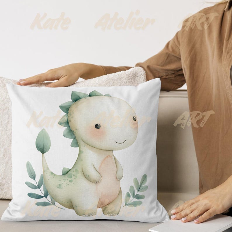 Watercolor Baby Dinosaur Clipart PNG Set 14 | Cute Nursery Art ...