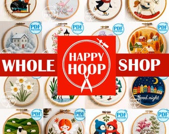 Collezione completa del negozio: modelli di ricamo a mano in formato PDF, set di oltre 125 modelli