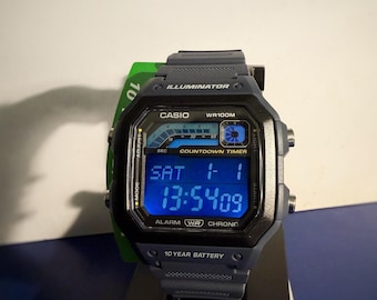 Casio WS1600H-2AV Custom Mod – Filtro gel blu, display negativo e retroilluminazione a LED bianca