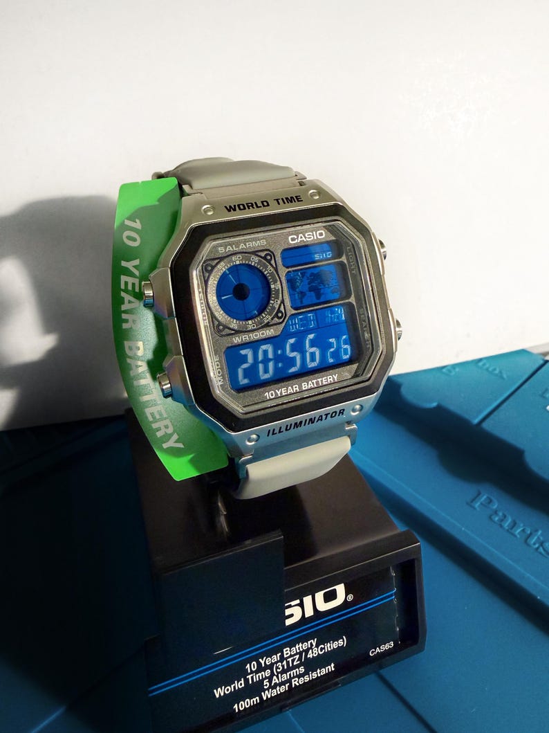 Casio AE1200WH – Negative Blue Display & White Leds - Etsy