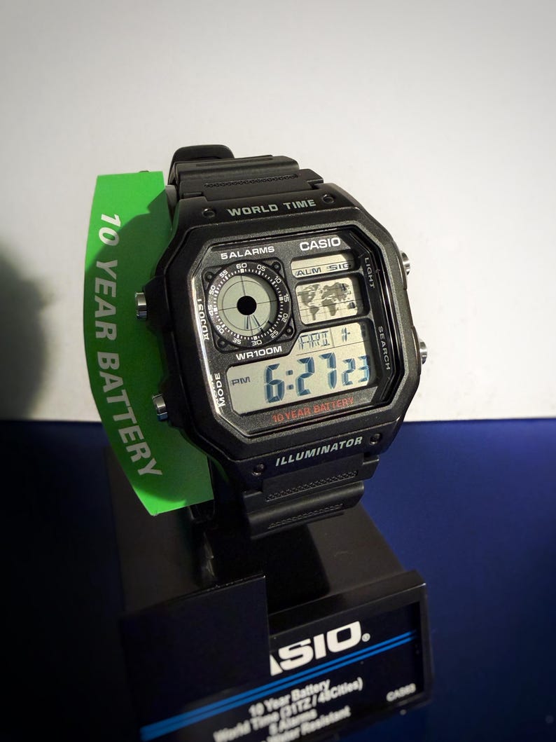 Casio AE1200WH – Custom Mod (green Leds) - Etsy