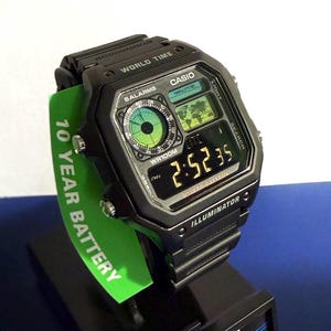 Casio AE1200WH – Custom Mod (Green Leds)