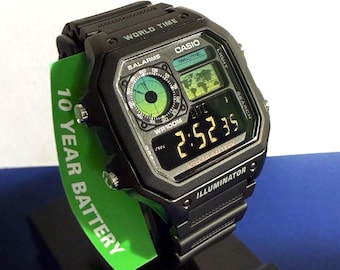 Casio AE1200WH – Custom Mod (groene leds)