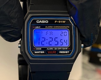 Casio F91W-1 Blaue LEDs & Lichtstreuer Mod