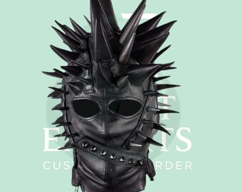 Custom Leather Mask – Dust+Beau Collab | Real Leather Spike | Handmade Cosplay & Festival Facewear