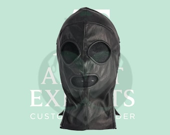Incognito Black Leather Mask – Lace-Up Costume