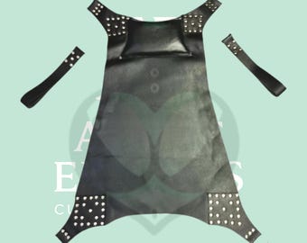 Fionda oscillante in pelle nera – Fionda bondage fatta a mano con dettagli borchiati e resistente