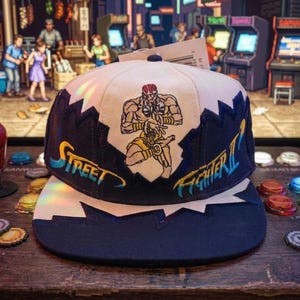 Gorra street fighter ii dhalsim cap snapback oficial 1996 capcom retro gaming hat gorra de colección ajustable bordado exclusivo vintage
