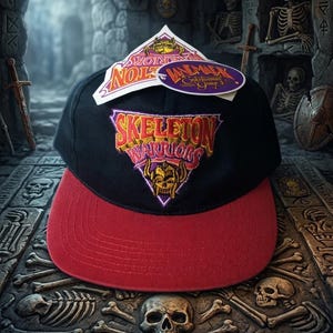 Vintage-Snapback-Cap „Skeleton Warriors“ von 1996, Bruno Mario, Landmark Entertainment Group, Sammlerstück aus den 90er Jahren